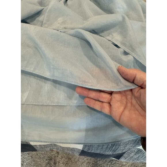 Banana Republic Dress Large Powder Blue Eliana NWT Cotton Silk Maxi Flowy Boho - Picture 8 of 12